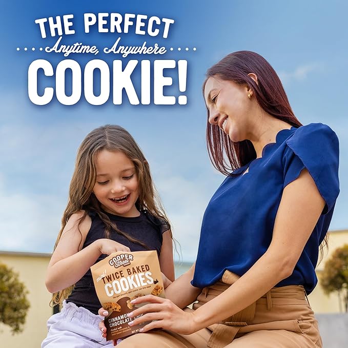 COOPER STREET Twice Baked Cinnamon Chocolate Biscotti Cookies - Crispy Mini Biscotti Cookies Ideal