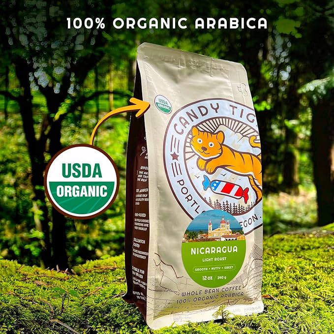 Whole Bean Coffee - Organic - Low Acid - Light Roast - Single Origin - 100% Arabica - Nicaraguan