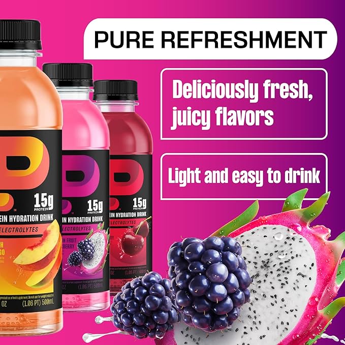 Protein2o Hydration Drink - 2-in-1 Liquid Clear Whey Protein Isolate and Electrolyte Drink - 15g