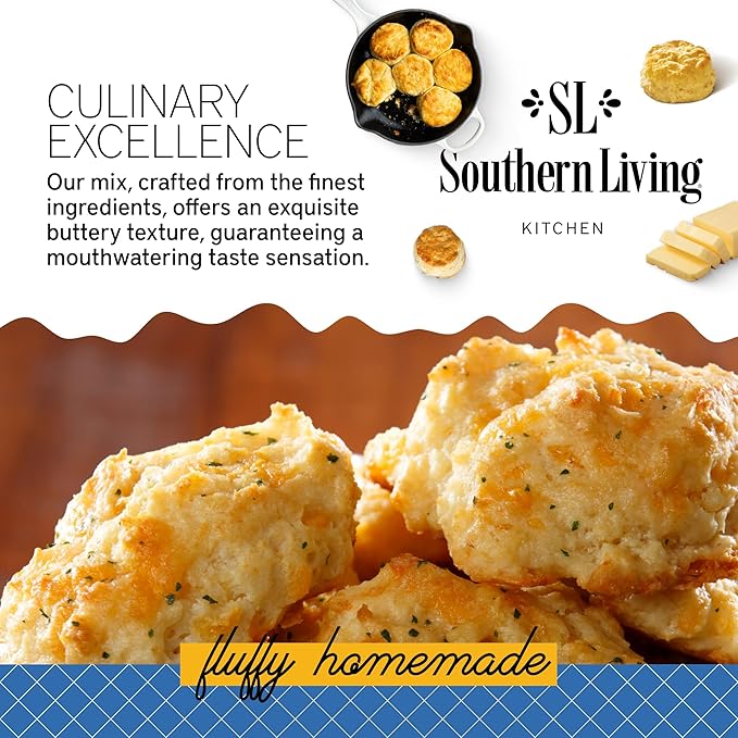 Southern Living Gourmet Cheesy Garlic Biscuit Mix, Easy-to-Bake Delight, Dinner Biscuits, Breakfast