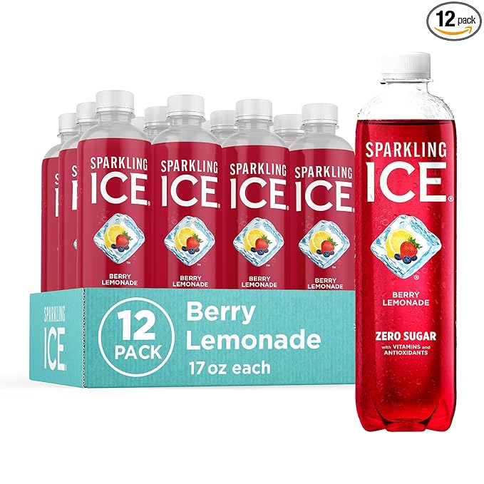 Sparkling Ice, Berry Lemonade Sparkling Water, Zero Sugar Flavored Water, with Vitamins and
