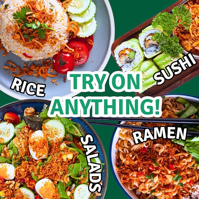 MaeMai MILD Spice - Crispy Onions & Garlic Flakes - Keto, Healthy Seasoning, Salad Toppings, Fried