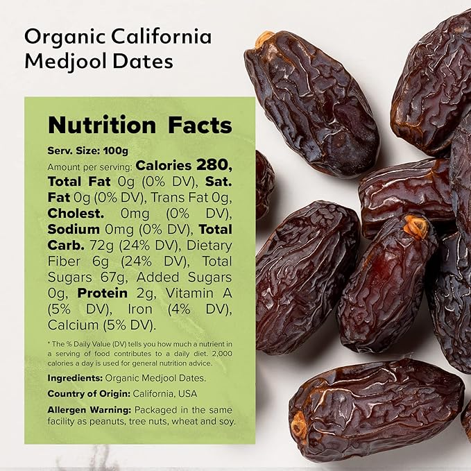 NUTS U.S. - Organic California Medjool Dates | No Added Sugar and No Preservatives | Sweet Juicy