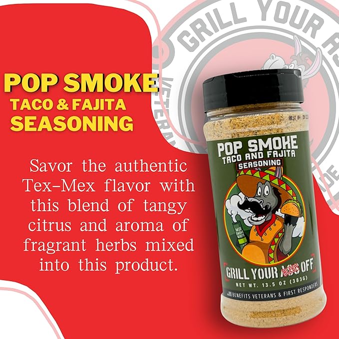 GYAO Pop Smoke Taco Seasoning – 13.5oz All-Purpose Tex-Mex Seasoning for Beef, Chicken, Tacos &