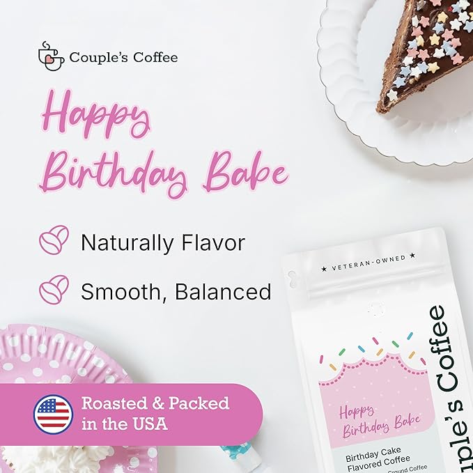 Couple?™s Coffee Ground Coffee | Gives Back to Military Families | Happy Birthday Babe | Medium
