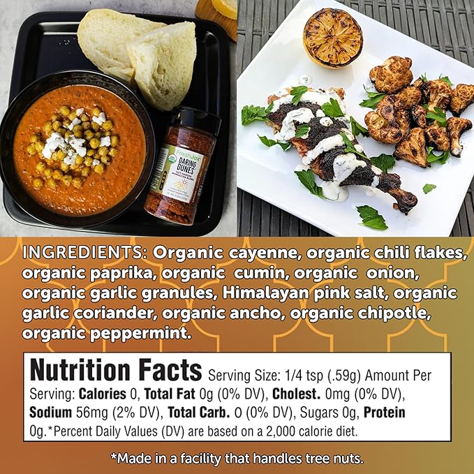 FreshJax Daring Dunes Hot Moroccan Harissa Spice Blend | 4 oz Organic Gourmet Seasoning | Non-GMO