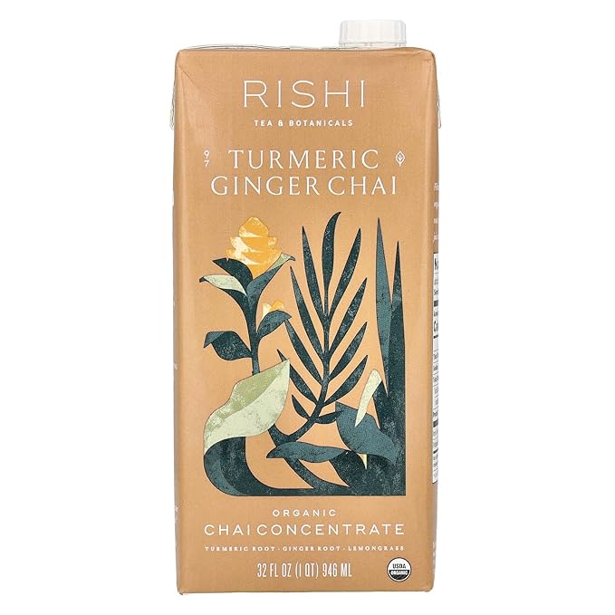 Rishi Tea Turmeric Ginger Chai Concentrate Beverage | Immune Support, USDA Certified Organic