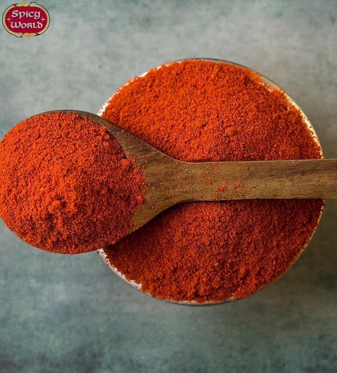 Spicy World Kashmiri Chili Powder Red 7 Ounce Resealable bag | All Natural Low Heat, Chili Powder