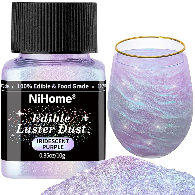 NiHome Edible Food-Grade Glitter Powder Glimmer Luster Dust Metallic Fancy Food Decorating Sprinkle