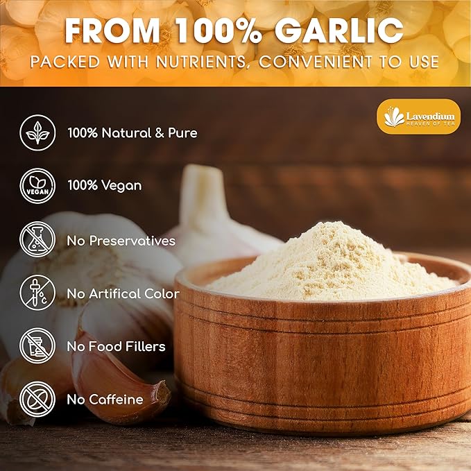Lavendium, Premium 25oz Garlic Powder, 100% Natural and Pure from Garlic, Rich Flavor, Perfect for