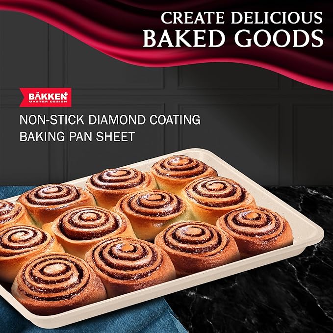 BAKKEN Kitchen Baking Pan - Small, Medium, and Large Cookie Pan (13.58×9.65, 15.75×11