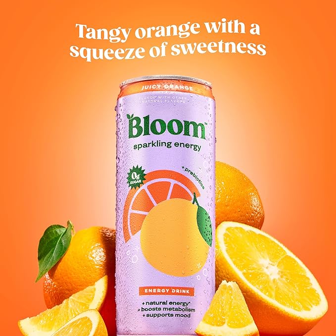 Bloom Nutrition Sparkling Energy Drink - Natural Caffeine, Zero Sugar, 180mg Caffeine