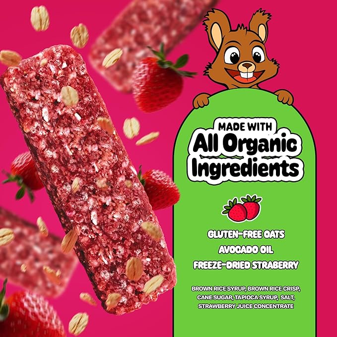 Snakkidz Organic Chewy Granola Bar, Allergen Free, Made with Avocado Oil, Low Sugar (15 Bars
