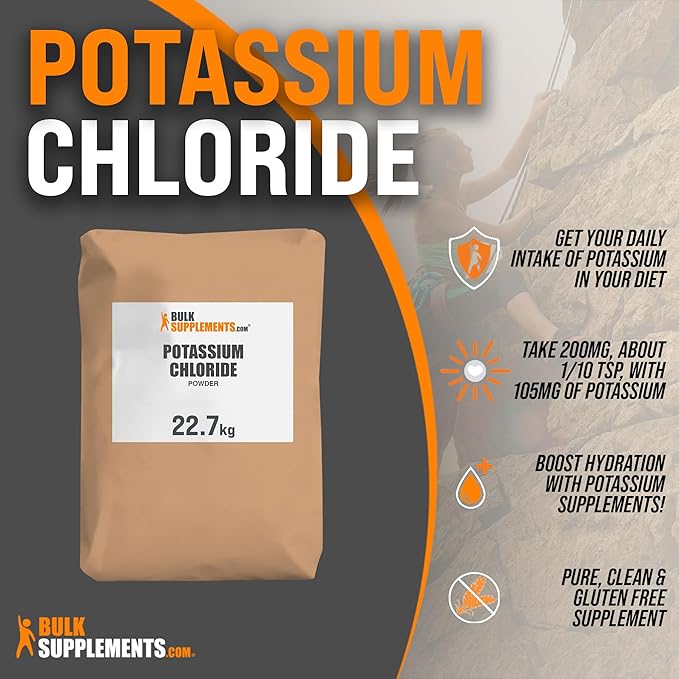 BulkSupplements.com Potassium Chloride Powder - Potassium Chloride Salt Substitute - Gluten Free