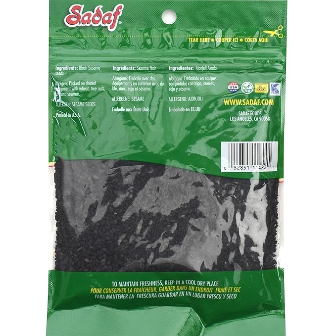 Sadaf Black Sesame Seeds - Sesame Seeds for Cooking and Food Flavoring - Spice Mediterranean