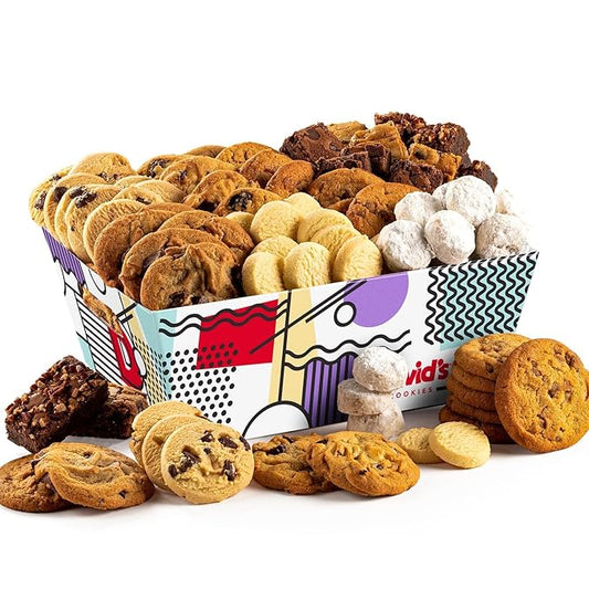 David Cookies Gift Basket for Families Food Christmas Gift - Large Crate Assorted Cookies for