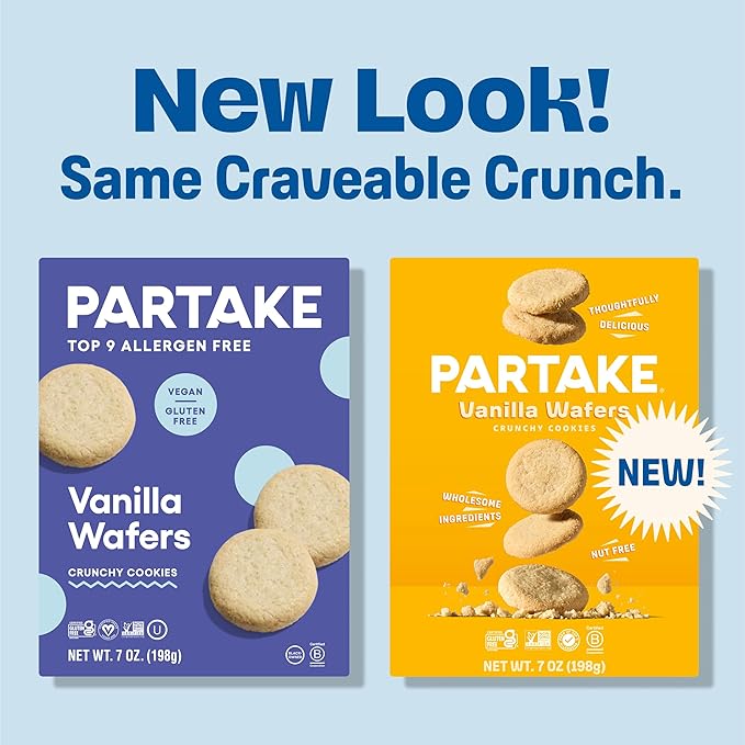 Partake Gluten Free Vanilla Wafers Cookies - Vegan - Free From the Top 9 Allergens Including Dairy