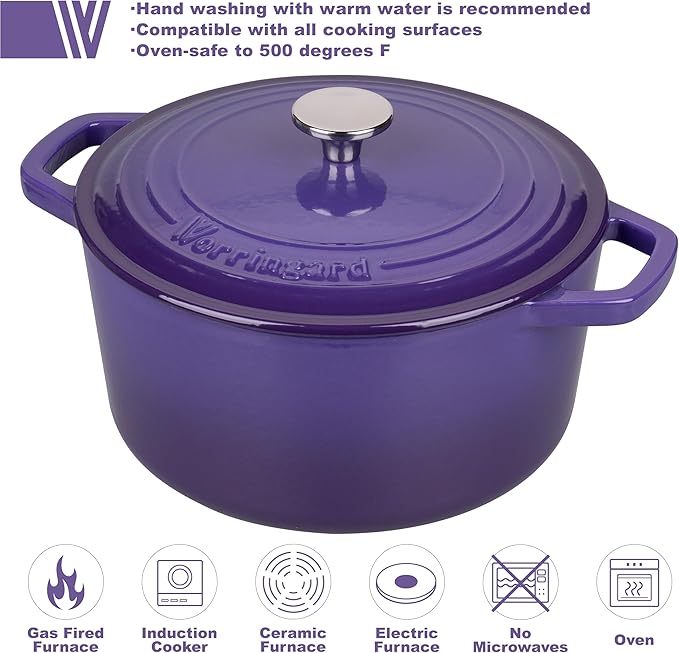 Enameled Cast Iron Dutch Oven Pot with Lid, for Bread Baking, Round Bread Oven- include Sourdough