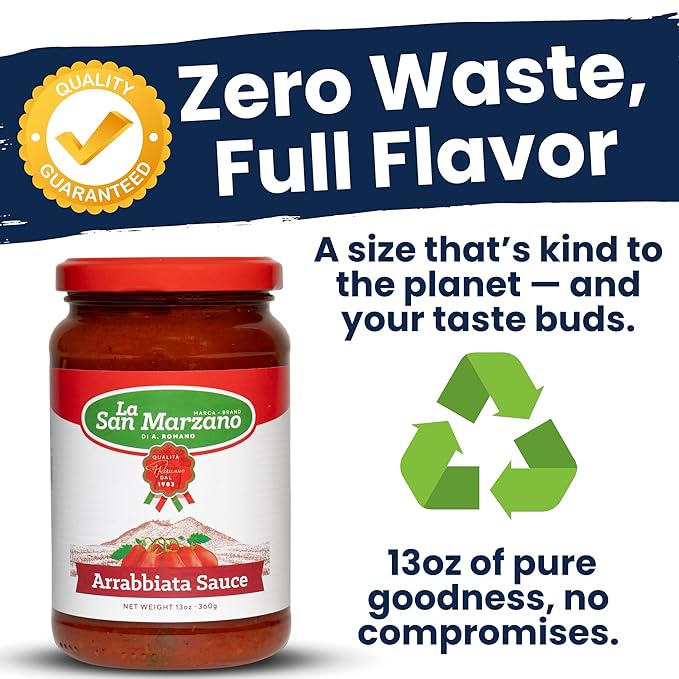 La San Marzano Arrabiata Sauce, 13 oz, Pasta Sauce Made in Italy, All Purpose Tomato Premium