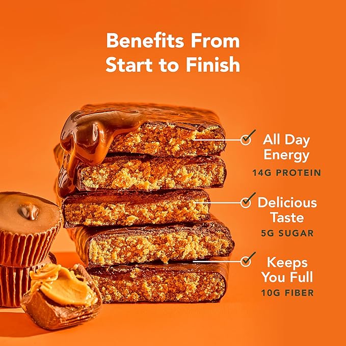 ALOHA Organic Plant Based Protein Bars - Peanut Butter Cup Bar - 12 Bars, Vegan, Low Sugar