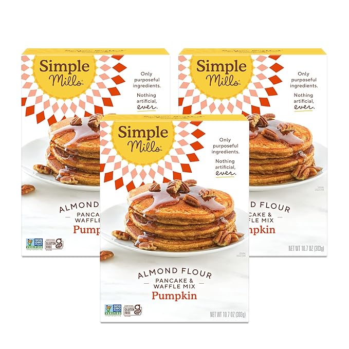 Simple Mills Almond Flour Pancake & Waffle Mix, Pumpkin - Gluten Free, Plant Based, Paleo Friendly