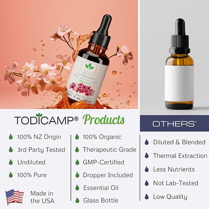 100% Pure Manuka Oil from New Zealand | Therapeutic-Grade Essential Oil for Wound Care, Skin