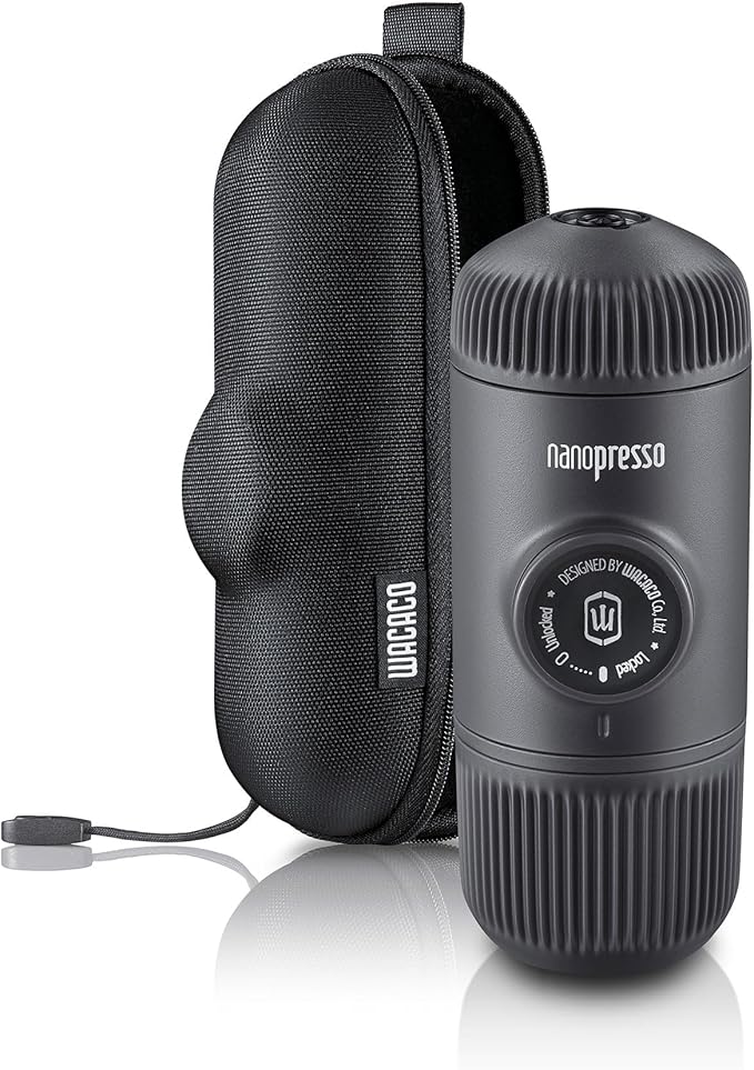 WACACO Nanopresso Portable Espresso Maker Bundled with Protective Case, Mini Travel Coffee Machine
