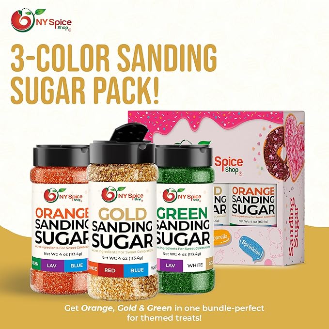 NY Spice Shop Golden Sanding Sugar - 4 Ounce Sweet Colorful Edible Sprinkles For Candy Dish - Sugar