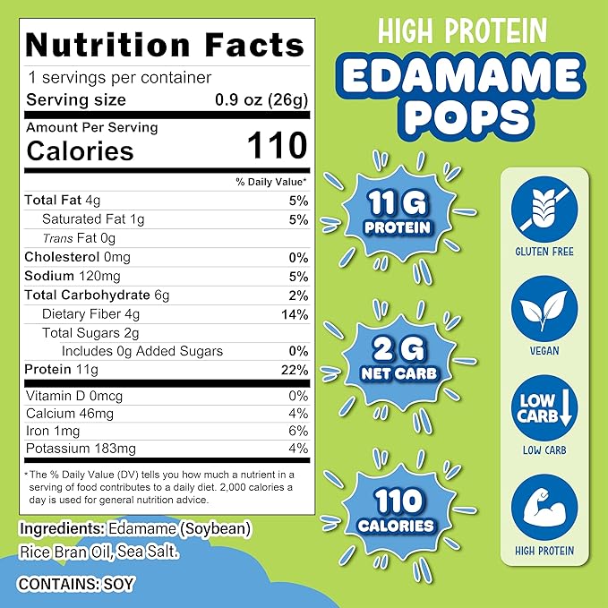 Crunchy roasted Edamame Beans snack (10 Pack sea salt) high Protein snack dry roasted edamame.