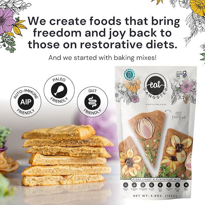 eat G.A.N.G.S.T.E.R. Vegan Pizza Crust & Flatbread Mix, Allergy-Friendly Baking Mix, Grain-Free, No