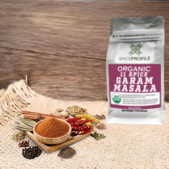 Spice Profile USDA Organic 11-Spice Garam Masala, 3 oz, Lab Tested for Heavy Metals, Salt Free, North Indian Style
