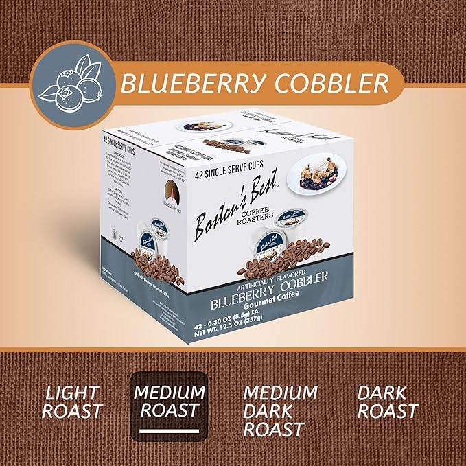 Boston’s Best - Blueberry Cobbler Flavored Coffee Blend, Dessert Gourmet Compatible with Keurig