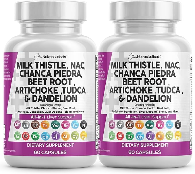 Clean Nutraceuticals Milk Thistle NAC Chanca Piedra Beet Root Artichoke Dandelion Root - Liver