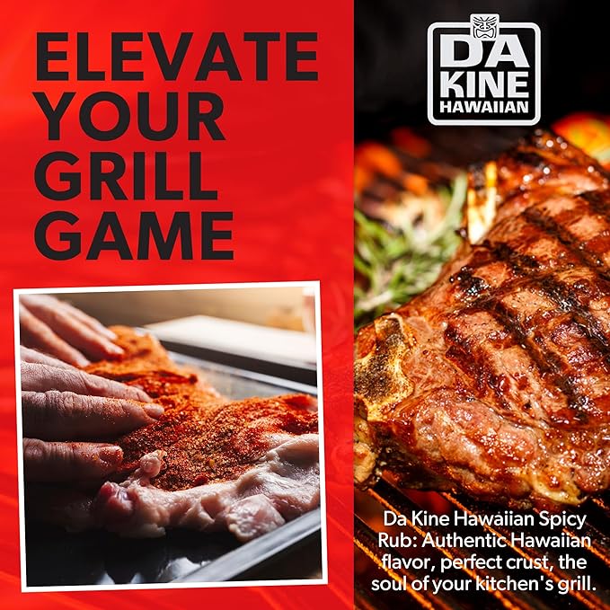 Da Kine Hawaiian Premium BBQ Dry Rub Seasoning - Authentic BBQ Seasoning Blend, Perfect Gourmet Rub
