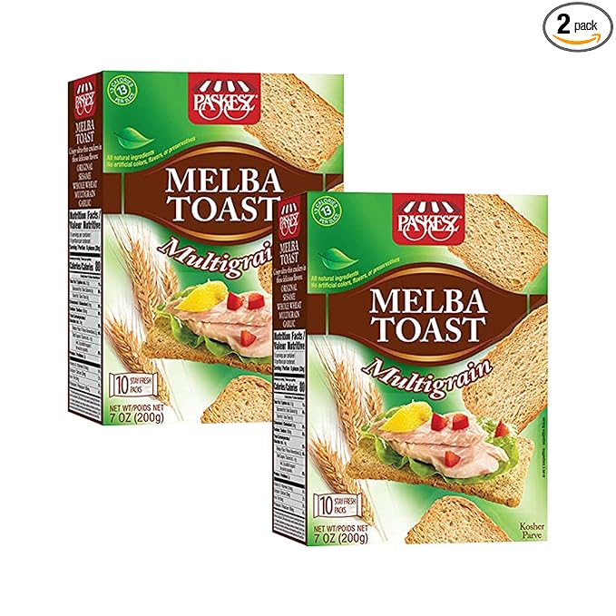 Only Kosher Candy Melba Toast Flatbread Crackers Classic Multigrain Kosher Parve with No Artificial