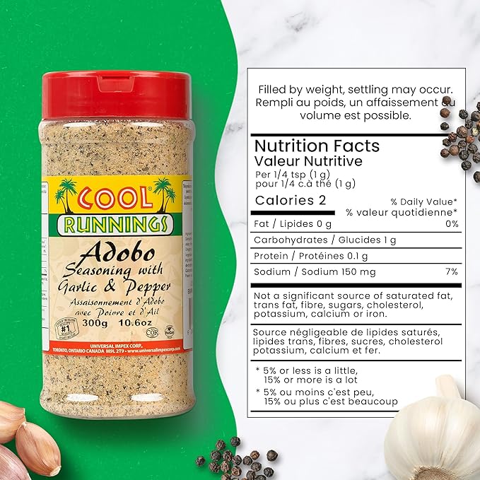 Cool Runnings Adobo Seasoning with Pepper and Garlic 300g ??Savory and Aromatic Adobo Spice Blend