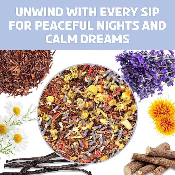 BREWIX, Bedtime Blossom Calming Tea For Sleep (50+ Cups) Herbal All Natural | Supports a Good