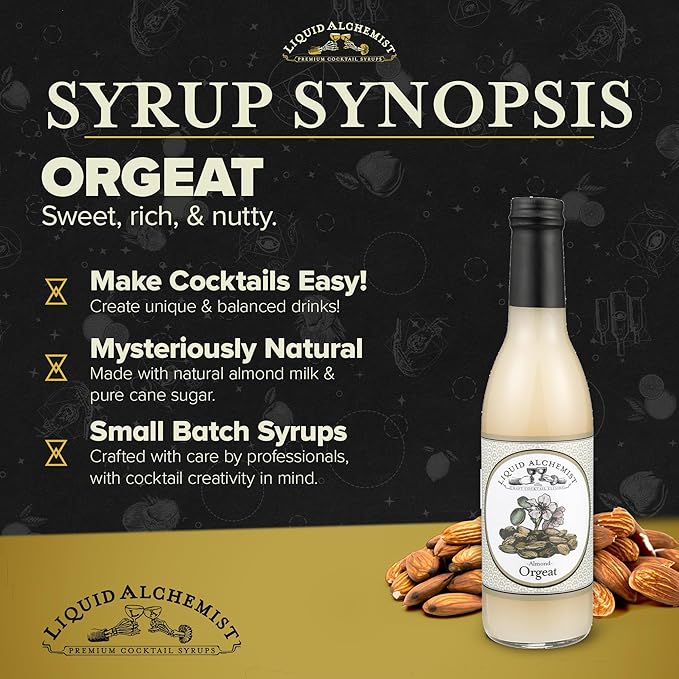 Liquid Alchemist Orgeat Syrup for Cocktails - Real Ingredients Make Our Almond Syrup the Perfect