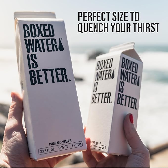 Boxed Water 33.8 oz. (12 Pack) – Better Than Premium Plastic Purified Drinking Water — Plant-Based