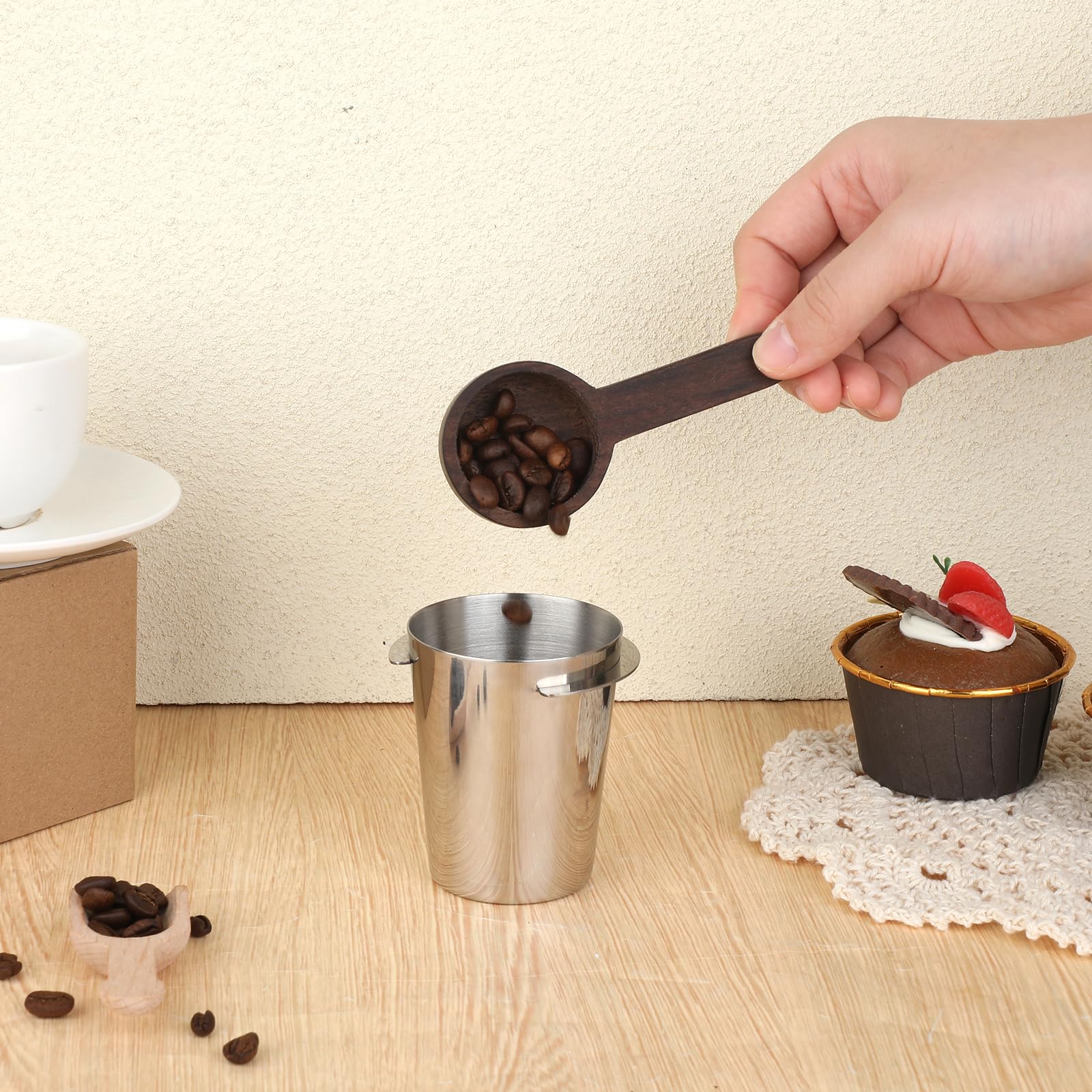 Coffee Dosing Cup 58mm, Stainless Steel Dosing Cup Compatible with All 58mm Portafilter, Coffee