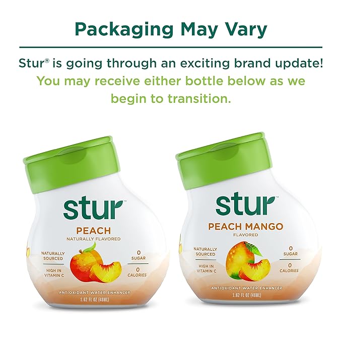 Stur Liquid Water Enhancer | Peach Mango | Sweetened with Stevia | High in Vitamin C & Antioxidants