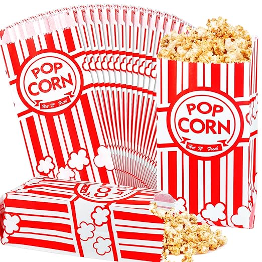 300pcs Paper Popcorn Bags for Party, 1 Oz Small Vintage Individual Servings Popcorn Container Pop