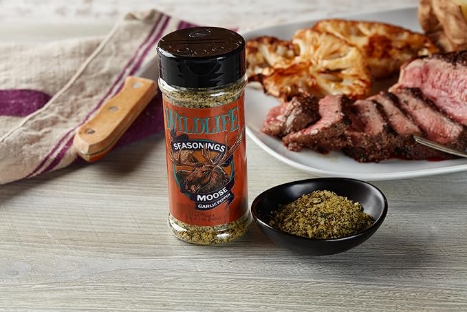 Wildlife Seasonings Moose Garlic Pepper - Versatile Blend Seasoning for Steaks, Poultry