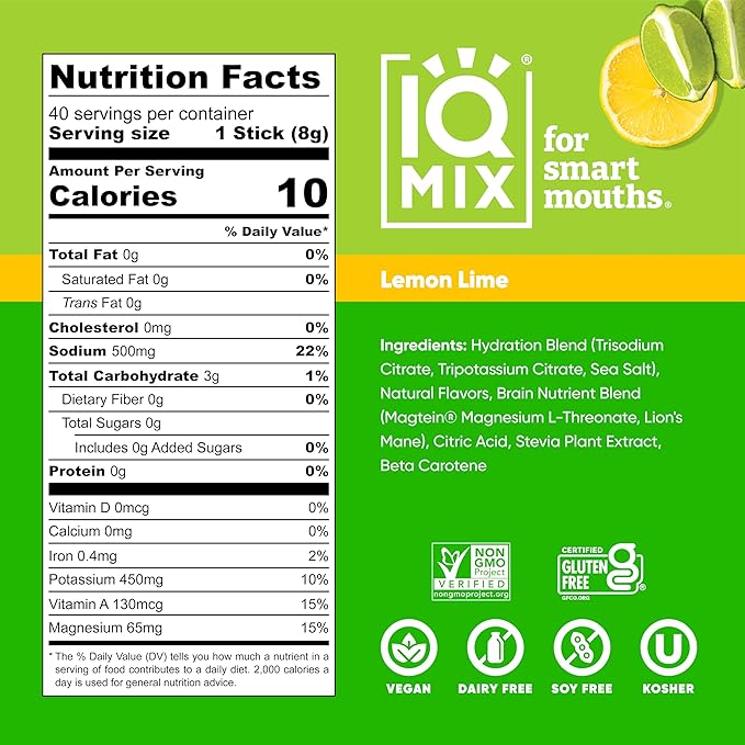 IQMIX Hydration Electrolyte Powder ??4-in-1 Formula for Hydration, Mental Clarity, Mood and