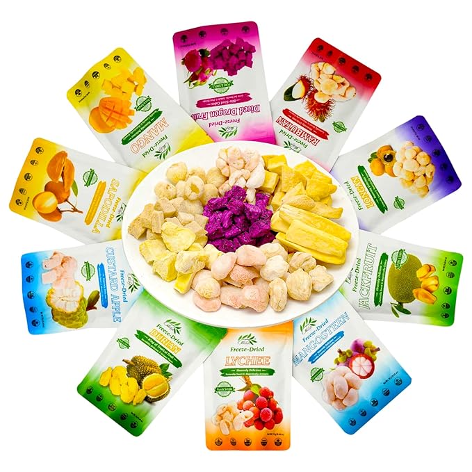 CHAVI Freeze Dried Exotic Tropical Fruits | Pack of 10 | Gift Box - No Added Sugars or