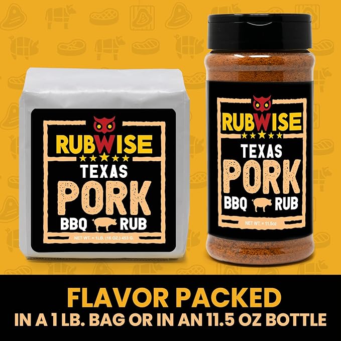 RubWise Pork Rub, Texas Style BBQ Seasoning for Smoking & Grilling Meat, Dry Spice Blend for Prime