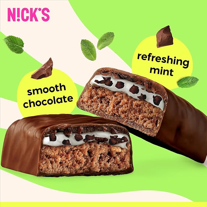 Nick?™s Mint Chocolate Protein Bars ??12-Count Box | High Protein, Low Calories, Low Carbs, Keto