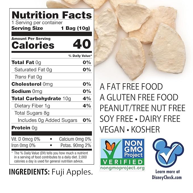 Brothers All Natural Disney Freeze Dried Fruit Crisps, Fuji Apple, 0.35 Oz (Pack of 12), Made with