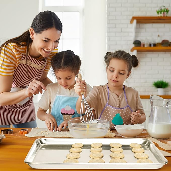 KITCHENATICS Jelly Roll Size Baking Sheet Pans, Premium Quality Aluminum Cookie Sheets for Roasting
