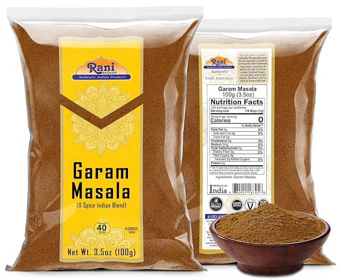 Rani Garam Masala Indian 11-Spice Blend 3.5oz (100g) ~ All Natural, Salt-Free | Vegan | No Colors |